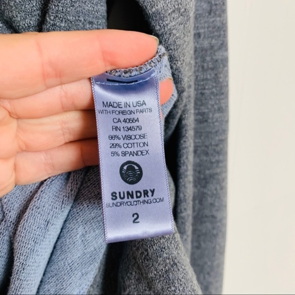 Sundry Size 2 Solid Gray Pullover Sweater - image 4